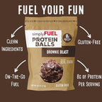 simplyFUEL Whole-Food Protein Balls (Brownie Blast), 8 g High-Protein, Gluten-Free, Healthy Snack for Adults & Kids, 9.6 oz