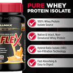 ALLMAX ISOFLEX Pure Whey Isolate Protein Powder - Gluten Free, Low Lactose, Sugar-Free - High-Protein, Clean, Keto-Friendly for Pre Post Workout Supplement for Women and Men | Orange Dreamsicle, 2lb