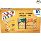 Lance Sandwich Crackers, Captain's Wafers, Variety Pack, 10 Individual Packs, 6 Sandwiches Each
