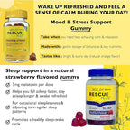 Bach Rescue Plus Sleep Gummies with 5mg Melatonin/dose [and] Bach Rescue Plus Mood & Stress Support Gummies with Key Nutrients and Botanicals - 2PK Dietary Supplements, 60Ct Each