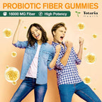 Totaria 9-in-1 Probiotic Fiber Gummies for Adults Teens 16G Fiber per Serving, Psyllium Fiber Supplement with 5 Billion CFU Bacillus Coagulans, Inulin, ACV for Digestion Gut Immunity - 60 Gummies