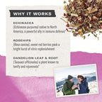 Numi Organic Immune Boost Herbal Tea – 48 Herbal Tea Bags – Caffeine Free Wellness Blend with Elderberry Elderflower Ginger & Lemongrass for Immune Support & Soothing Flavor