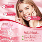 2 Pack Sugar Free Collagen Gummies for Women & Men | Hydrolyzed Collagen Peptides for Hair Skin & Nails | MultiCollagen Protein Type I II III V X with Biotin & Vitamin C | Strawberry Flavor, 120 Count