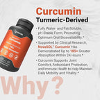 Naturalis NovaSOL Turmeric Curcumin (5,550mg Curcuminoids Equivalent Per Serving) - Clinical Proven with 185X Better Absorption | Antioxidant Support for Brain, Joint & Immune Health* | 60 Servings