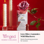 Winged Wellness Love Bites, Libido Booster for Women with Maca Root - Libido & Pleasure Booster with Horny Goat Weed & Damiana - Natural Aphrodisiac Gummy Supplement - Wild Blueberry, 60 Vegan Gummies