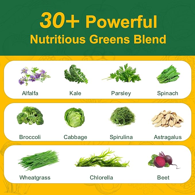 Greens Daily Gummies, Super Greens Gummies for Adults Superfood Multivitamin Gummy with Spirulina, Chlorella, Prebiotic Fiber, Fruit Veggie for Digestive & Gut Health, Adaptogens Supplement, 240 Count