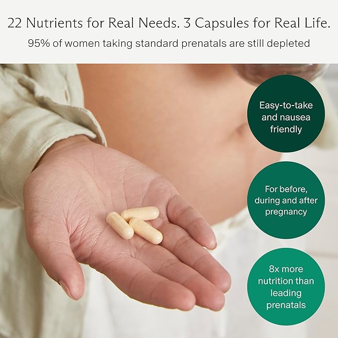 Needed. Multivitamin for Prenatal | Prenatal Multi Essentials Capsule - Pregnancy, Breastfeeding, Postpartum | Expertly-Formulated & Third-Party Tested, Citrus Scent Insert | 30-Day Supply