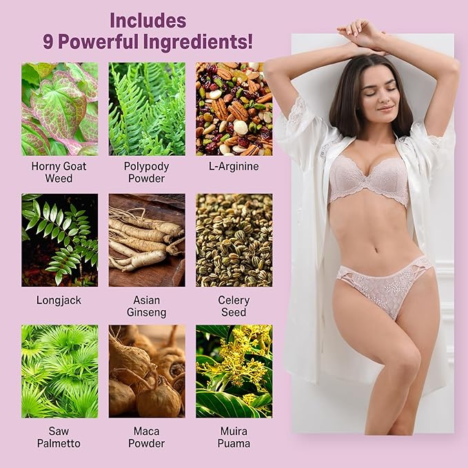 Libido for HER - Libido Booster for Women to Boost Desire, Intimacy, Lust - 3rd Party Tested Supplement to Support Women's Health, Energy Assist | 3rd Party Tested Supplement - 60 Capsules