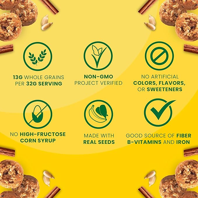belVita Energy Snack Bites, Maple, Cinnamon and Sunflower Seed, 6-5 oz Bags