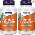 NOW Foods Supplements, Calcium D-Glucarate 500 mg, Detoxification Support*, 90 Veg Capsules, (Pack of 2)