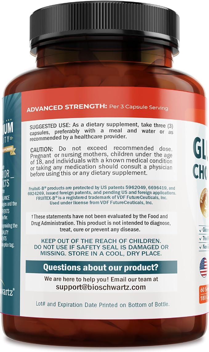 Glucosamine Chondroitin MSM Joint Support Supplement - Collagen Peptides, Turmeric and Ginger, Hyaluronic Acid, Glucosamine Chondroitin Sulfate for Joint Comfort - Gluten Free, Non GMO, 180 Capsules