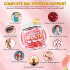 Sugar-Free Women's Multivitamin Gummies - Women Methylated Multivitamin Filled Gummies with Omega-3, Enzymes & Antioxidant Blend to Support Overall Health, Immunity, Hair, Nails & Skin Health - 60 ct