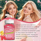 Collagen Gummies for Women & Men - Hydrolyzed Collagen Peptides Type I II III V X | 60 Cts with Biotin, Hyaluronic Acid & Vitamins C D B12 A E | Boost Skin Hair Nails, Bone, Digestive & Immune Health