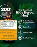 Herb Pharm Organic Kids Herbal Hug: Nervous System Support with Skullcap, Passionflower, Mullein & Oat Seed | Fast-Absorbing & Alcohol-Free, Kid-Friendly Taste, Extract for Kids, 1 oz*