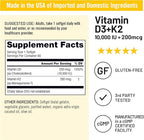 NatureWise Vitamin D3 10,000 IU Plus K2 (MK-7) 200 mcg with Organic Extra Virgin Coconut Oil - Supports Calcium Absorption, Bone, Heart & Immune Health - Non-GMO, Soy & Gluten-Free - 90 Softgels