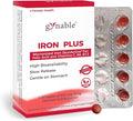 Gentle Iron Supplement for Women Anemia: Slow Release Iron Pills Clinically Shown to Support Iron for Prenatal Pregnant Patented SunActive Tech, with Folic Acid, B12, Vitamin C & B6, 18 mg, 20 Tablets