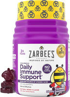 Zarbee's No Sugar Coating Elderberry Gummies for Kids, Daily Immune Support* Gummies with Vitamins C, D3 & Zinc to Support a Healthy Immune System*, No Artificial Flavors, Ages 2+, 60 ct