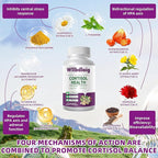 Cortisol Supplements for Women Men, High Cortisol Reducer Health, Detox Cortisol Manager for Stress Relief ,Mood and Sleep with Ashwagandha, L-Theanine, Lower and Control - Non-GMO,Vegan 60 Capsules