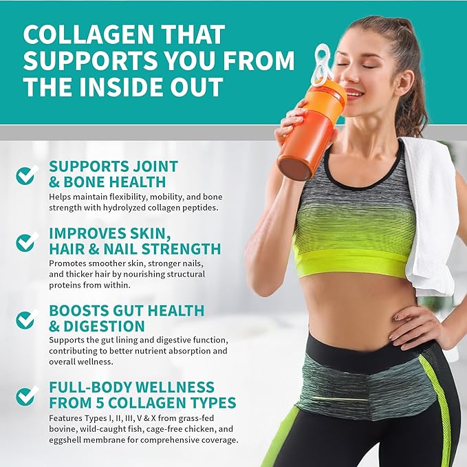 CB Supplements NSF Certified for Sport Multi Collagen Protein Powder Bone, Skin, Hair, and Joint Support | Hydrolyzed Collagen Supplements (58 Servings (Pack of 1), Unflavored)