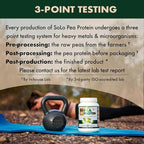 SOLO Organic Pea Protein Isolate, Low in Sodium, Canada Grown Peas, 100% Vegan, Non-GMO, Unflavored Plant Based Protein Powder with BCAA, Keto & Paleo Friendly, Easy to Digest, No Additives (2.7 lbs)