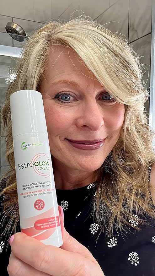 JJ Smith EstroGlow - Bioidentical Estrogen Cream for menopause & post-menopause relief. Targets hot flashes, night sweats, mood, and skin hydration while supporting hormone balance - (3oz)