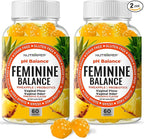 Feminine Balance Probiotics Gummies for Women - Vaginal Health & Women's pH Balance Natural Gummy Supplement with Cranberry Pineapple Powder - Sugar Free Gluten Free Vegan (Pack of 2)