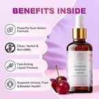 Cranberry & D-Mannose Drops for Women - Urinary* Tract Support - Liquid Herbal Tincture Supplement - Sugar-Free, Fast Absorption, 2 fl oz