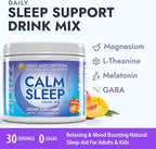 Zipfizz Nightly Calm & Sleep Supplement Powder, Peach Mango, 12.3 oz (30-60 Servings) | Natural Sleep Aid For Kids & Adults | Contains Magnesium, Melatonin, L-Theanine | Relaxation & Mood Enhancement
