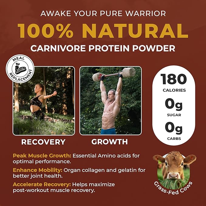 PaleoPro Carnivore Complete (Aztec Vanilla) Pastured & Cage-Free Protein, Grass-Fed Beef Tallow, Beef Organs | No Sugar, Soy, Grains or Net Carbs | Gluten Free. Paleo & Keto Macros (15 Servings)