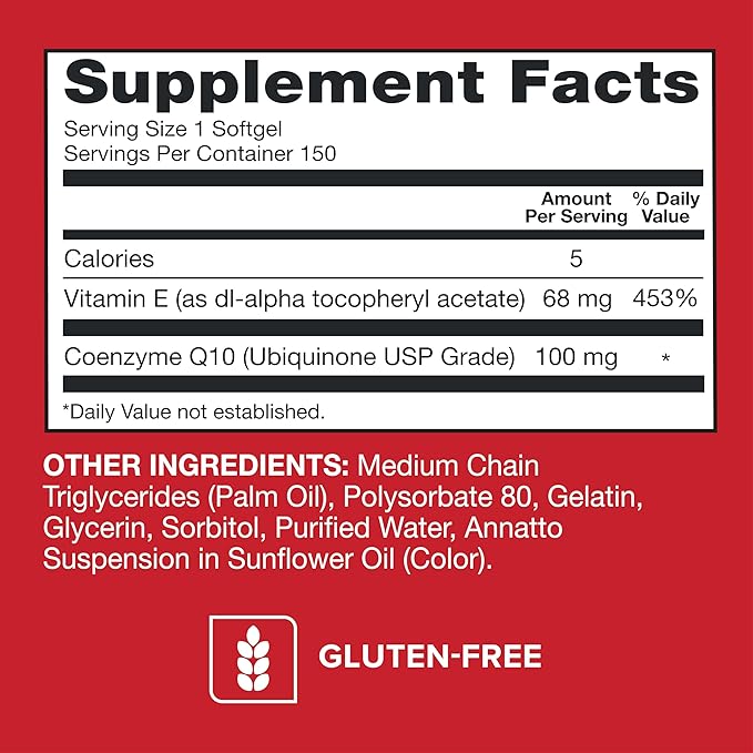 Qunol Ultra CoQ10 100mg Softgels- 3X Better Absorption Coenzyme Q10 Supplements - Antioxidant Supplement for Vascular and Heart Health & Energy Production - 5 Month Supply - 150 Count