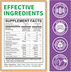 Magnesium Gummies for Kids - Magnesium Glycinate Gummies Supplement with L-Theanine, Vitamin B6, D3 for Kids & Adults - Support Calm, Sleep, Relaxation, Brain, Bones, Sugar Free Grape 60ct