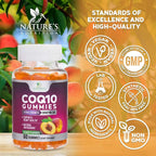 CoQ10 Gummies - Coenzyme Q10 100mg Per Serving - 3X Strength, High Absorption, Antioxidant Supplements for Heart Health Support & Energy Production, Ultra Coq 10 Vitamins Supplement - 60 Gummies