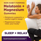 Nature Made Melatonin + Magnesium Gummies, Sleep and Relax Support, Melatonin 3mg Non-Habit Forming Sleep Aid, Magnesium Citrate, 50 Gummies