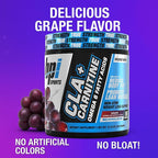 BPI Sports CLA+Carnitine – CLA L Carnitine & Linoleic Acid – L Carnitine Supplement for Weight Loss, Metabolism & Lean Muscle – Caffeine Free – Grape – 50 Servings – 12.34 oz