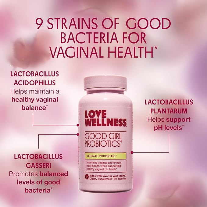 Love Wellness Good Girl Probiotics | Women’s Vaginal Health & pH Balance Supplement | 9-Strain Probiotic for Urinary Tract, Yeast, Odor & Immune Support | Gluten-Free (30-Day Supply)