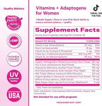 Pink Stork Cortisol Supplements for Women - Adaptogenic Adrenal Support & Hormone Balance with Organic Ashwagandha, Omega 3 DHA, Saffron, Multivitamins - Mood Support - 60 Count