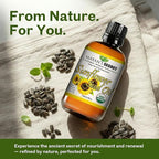 Mayan’s Secret Organic Sunflower Oil – Cold Pressed, Unrefined, High Oleic, Lightweight Moisturizing Sun Flower Oil for Face, Skin & Hair, USDA Certified Organic, 4oz Amber Glass Bottle with Dropper