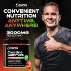 Creatine Gummies - 90 Vegan Friendly Chews - USA Made - Boosts Recovery - Builds Muscle - Enhanced Cognitive Benefits (Large, Strawberry Watermelon)