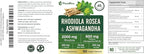 FloraBliss Rhodiola Rosea with Ashwagandha KSM-66, L-Theanine, Holy Basil & Black Pepper - 90 High Potency Vegan Capsules - 45-Day Supply