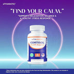 Vitamatic Cortisol Health Support - 90 Veggie Capsules - Made with Adaptogenic Blend with Ashwagandha, Rhodiola, Magnolia, L-Theanine, Phosphatidylserine (Pack of 2)