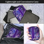 Serfeymi Weekly Travel Pill Organizer Pill Case for Purse with Removable 7 Day Pill Box, Fashionable Travel Medicine Organizer Pill Container for Medicine, Vitamin, Supplement - Black 01 + Purple 01