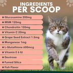 Petz Park Hip + Joint Cat Supplement 60 Scoops, Cat Joint Supplement with Glucosamine, Chondroitin and MSM, Cat Food Topper for Wet and Dry Food, Mobility and Joint Support, Made in Australia