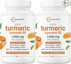 Micro Ingredients Pure Turmeric Curcumin Supplement 1,000mg – 95% Curcuminoids with Black Pepper & Ginger – High Absorption for Joint & Antioxidant Support* – Filler Free, 240 Veggie Capsules