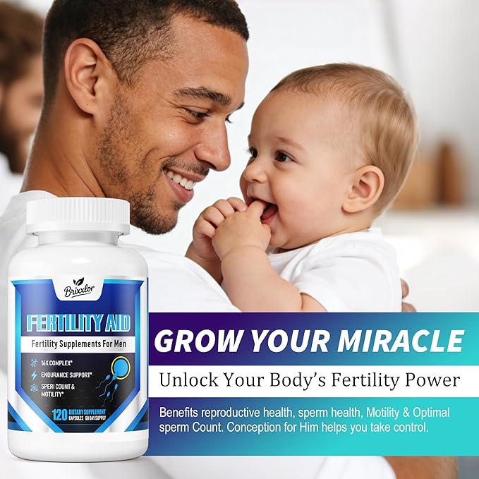 Male Fertility Supplement, Pre Conception Fertility Supplements for Men with CoQ10, Maca Root, Zinc & NAC, Mens Prenatal Vitamins for Optimal Sperm Count Motility, Conception for Him, 120 Capsules