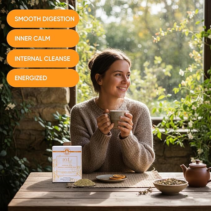 Puvi Care Smooth Move Tea Laxatives for Constipation, Senna Tea for Constipation relief for constipation relief for adults, Reduce Bloating & Discomfort | Non-GMO, Gluten Free | Herbal Tea 20 Tea Bags