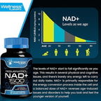 WELLNESS LABSRX Liposomal NAD Supplement, 1500mg - USA Made, NAD Resveratrol Supplement for Women and Men, NAD+ Support Cellular Health, Energy & Anti Aging - 2 Pack