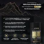 Pure Himalayan Shilajit Gummies with Ginkgo Biloba, Chaga & KSM-66 Ashwagandha | Shilajit for Men & Women | Max Potency | 76%+ Fulvic Acid & 92+ Trace Minerals | Sugar Free