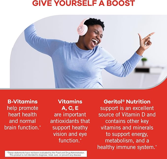 Geritol, Multivitamin Supplement, Contains Antioxidants, Vitamins B, C, E & D and Iron, 27, Minerals, Gluten-Free, Non-GMO, No Artificial Sweeteners, 40 Tablets, 2 Pack