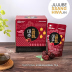 KWANGDONG Ssang Hwa Jin (Jujube) - Korean Traditional Herbal Jujube(Dates) Tea, Supports General Wellness, Energy, and Vitality, 10 Pouches