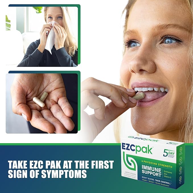 EZC Pak 5-Day Tapered Immune Support Booster - Vitamin Immune Support Supplement, Echinacea, Zinc Vitamin C, Vitamins for Immune System Support, Immune Boosters for Adults - Immune Support Vitamins